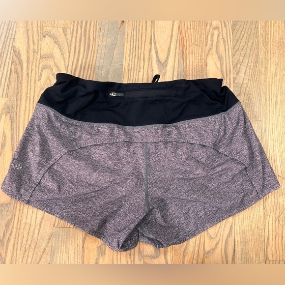 lululemon athletica Run Time II Heather Gray Lux Black and Gray Athletic Shorts - Picture 4 of 4
